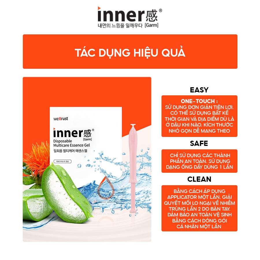 [Mã BMBAU50 giảm 7% đơn 99K] Gel Dưỡng Vùng Kín WETTRUST INNERGARM Disposable Multicare Essence Gel 1,7g x 3 Ống