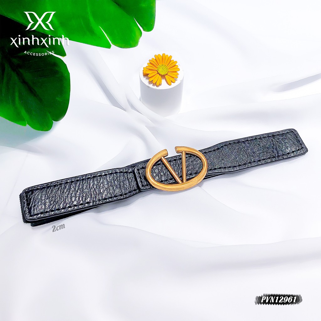 Belt váy, đai váy họa tiết vhữ V bản 2cm - Xinh Xinh Accessories