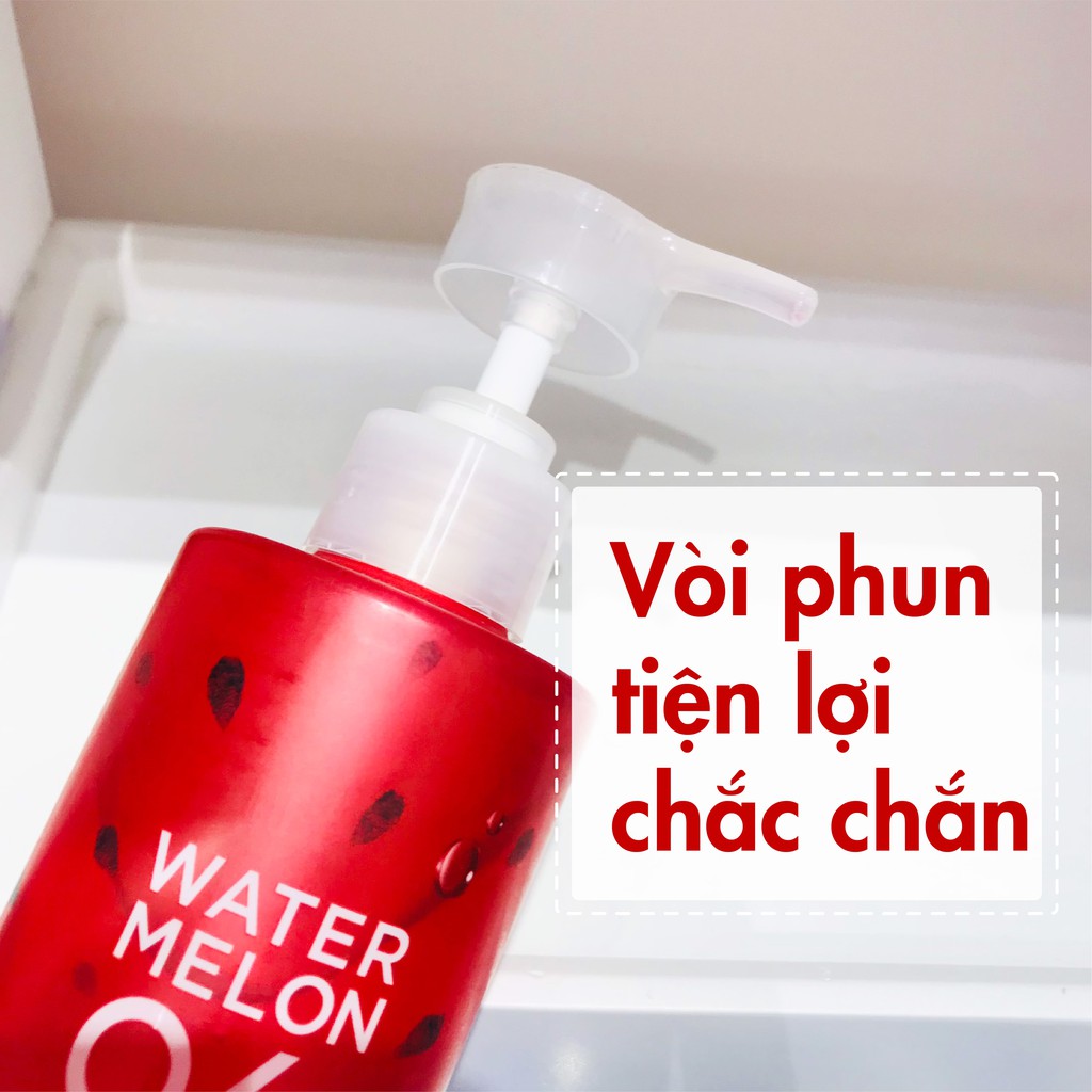 Gel dưỡng da đa năng chiết xuất dưa hấu Hàn Quốc Holika Holika Watermelon 96% làm dịu da cấp ẩm chống cháy nắng 390ml