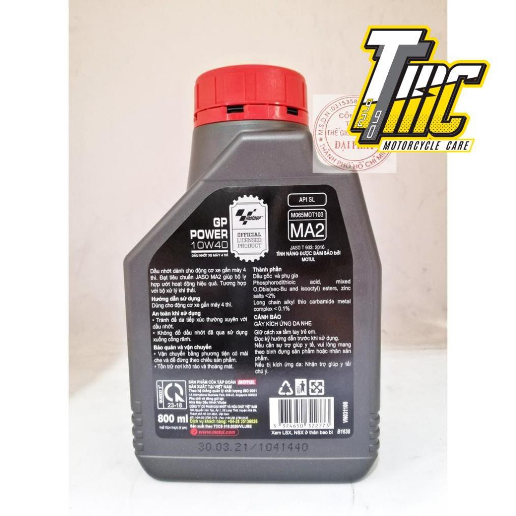 Nhớt Motul Moto GP Power 10w40 MA2 chai 800ml