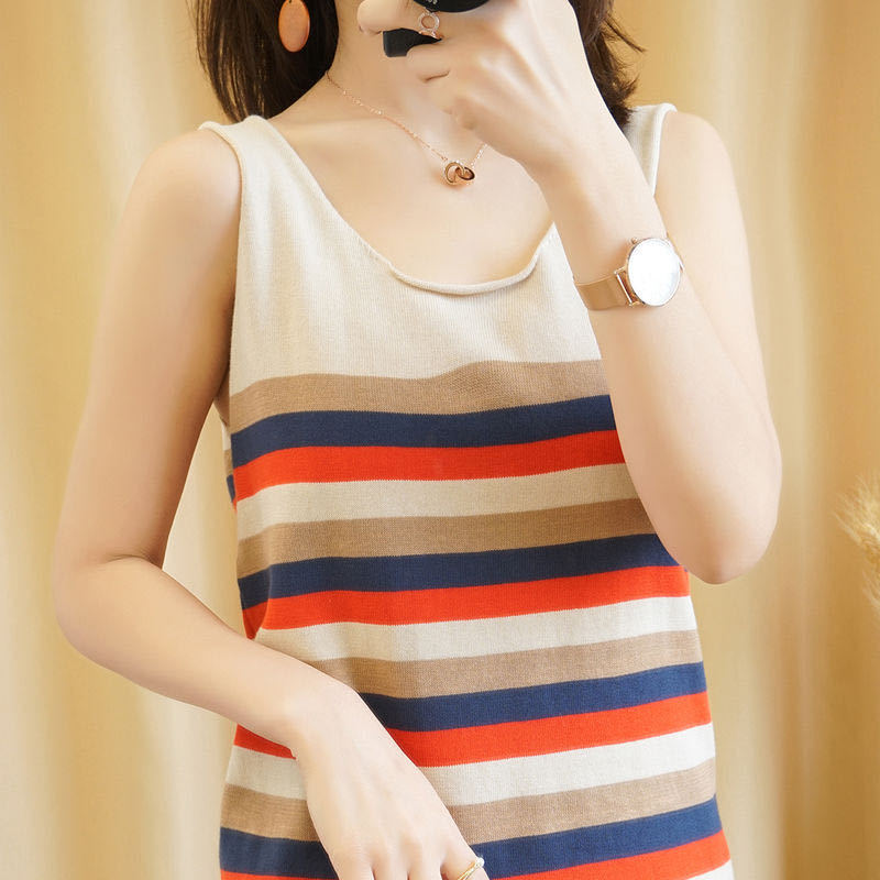 Áo Hai Dây Vải Cotton Co Giãn Thoải Mái Dành Cho Nữ