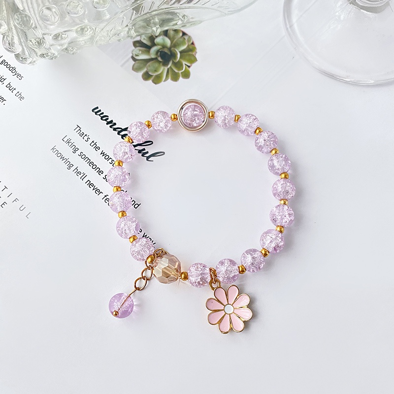 Vòng Tay Đính Hạt Pha Lê Hình Hoa Phong Cách Nhật Hàn Cho Nữ | BigBuy360 - bigbuy360.vn