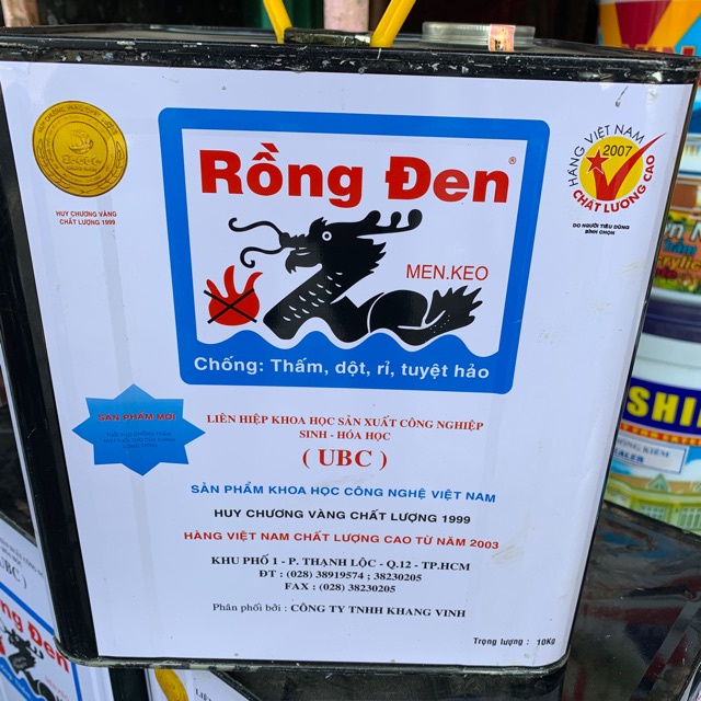 Men keo chống thấm Rồng Đen 10kg, dùng chống thấm bê tông, chổng rỉ sét kim loại, tàu thuyền
