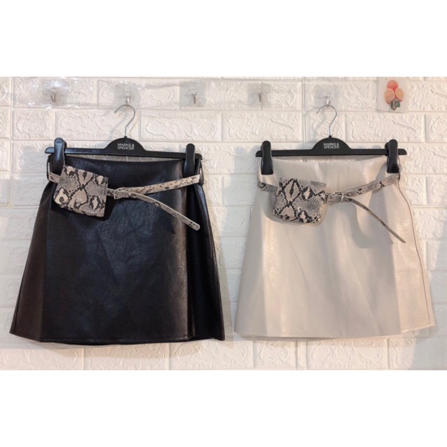 ẢNH THẬT, VIDEO SHOP TỰ QUAY ❤️FREESHIP❤️ CHÂN VÁY DA LOẠI 1,kèm dây lưng có túI da sịn, DÀY DẶN K NỔ, K BONG,DÁNG CHỮ A