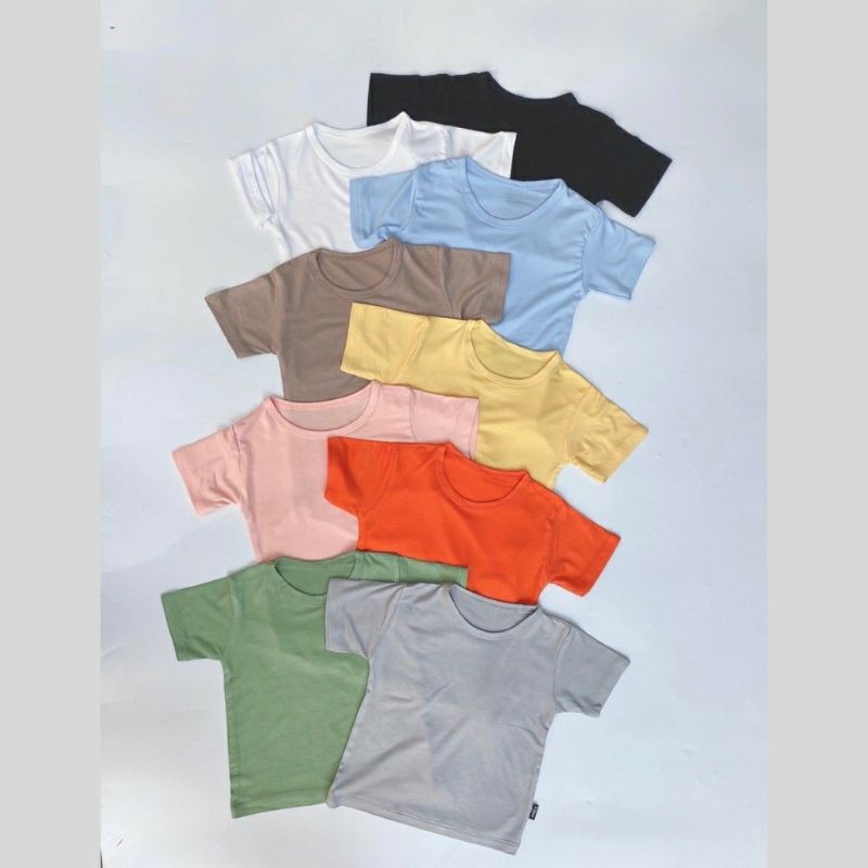 Áo Cộc Tay Thun Lạnh Trơn K.Woo Cho Bé 6-15 kg