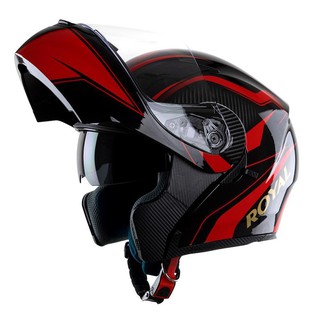 Nón bảo hiểm Fullface lật hàm 2 kính Royal M179 tem đỏ (tặng balo rút)