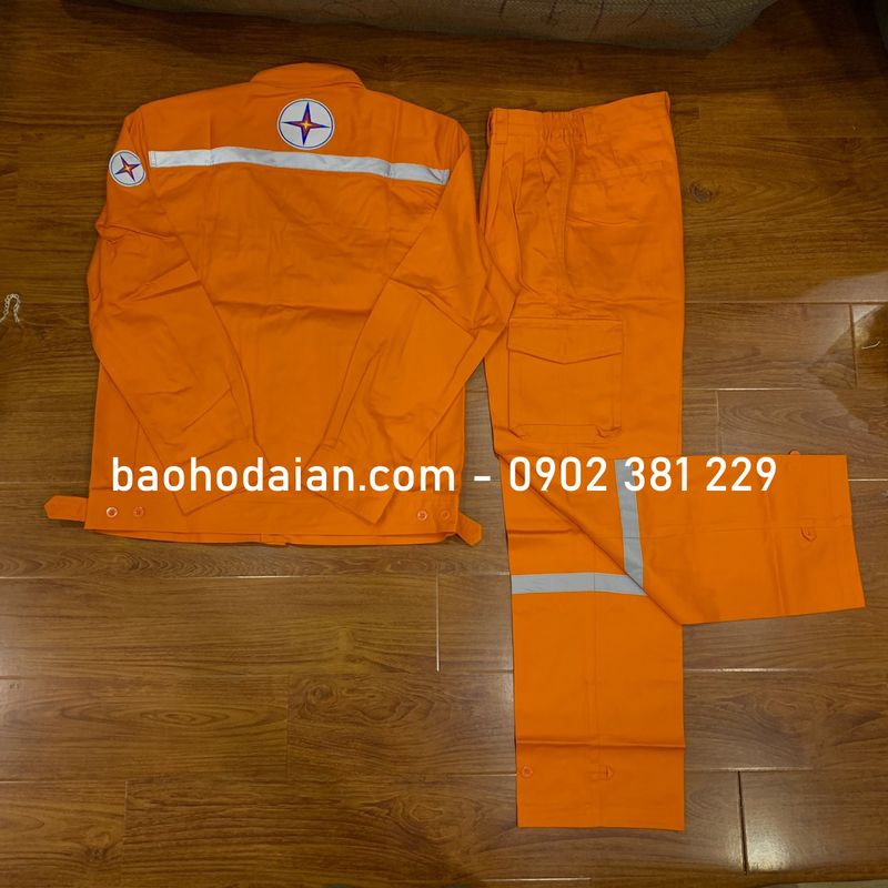 Quần áo điện lực tiêu chuẩn màu cam EVNNPC vải Pangrim