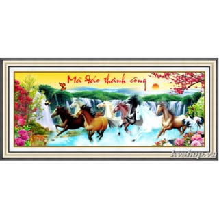 Tranh đính đá mã đáo thành công kho nho 100x44cm