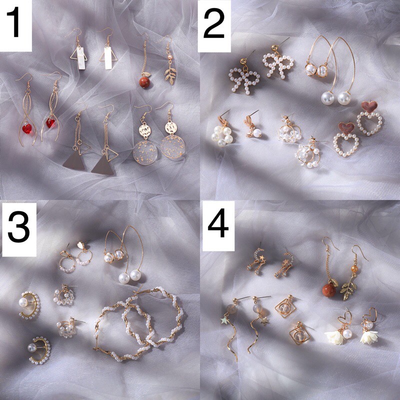 5 set bông tai thời trang