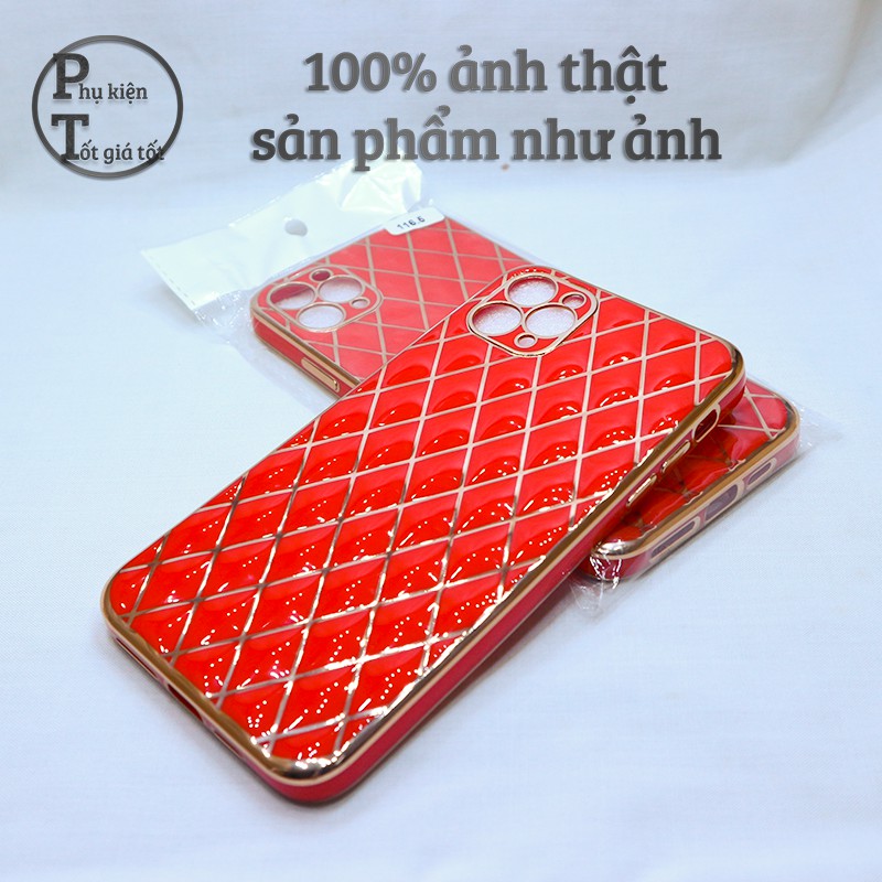Ốp iphone kẻ caro 3D - Ốp soc chéo - Ốp đan chéo cho IP 11 Pro (6.5 inch) - Ba màu Xanh - Trắng - Đỏ - Sang trọng