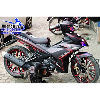 tem trùm xe máy Exciter 150 đỏ đen, độ team trùm decal xe máy ex dán đời 2015-2020
