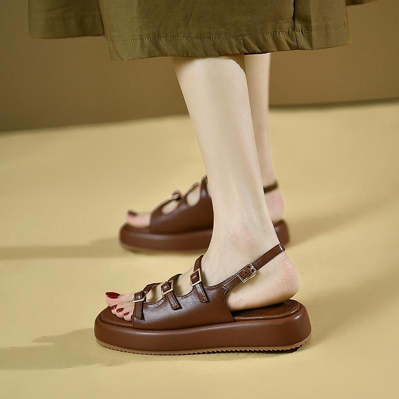 Giày Sandal Mùa Hè Đế Dày Có Khóa Phong Cách Mới Thoải Mái Dễ Phối Đồ Cho Nữ