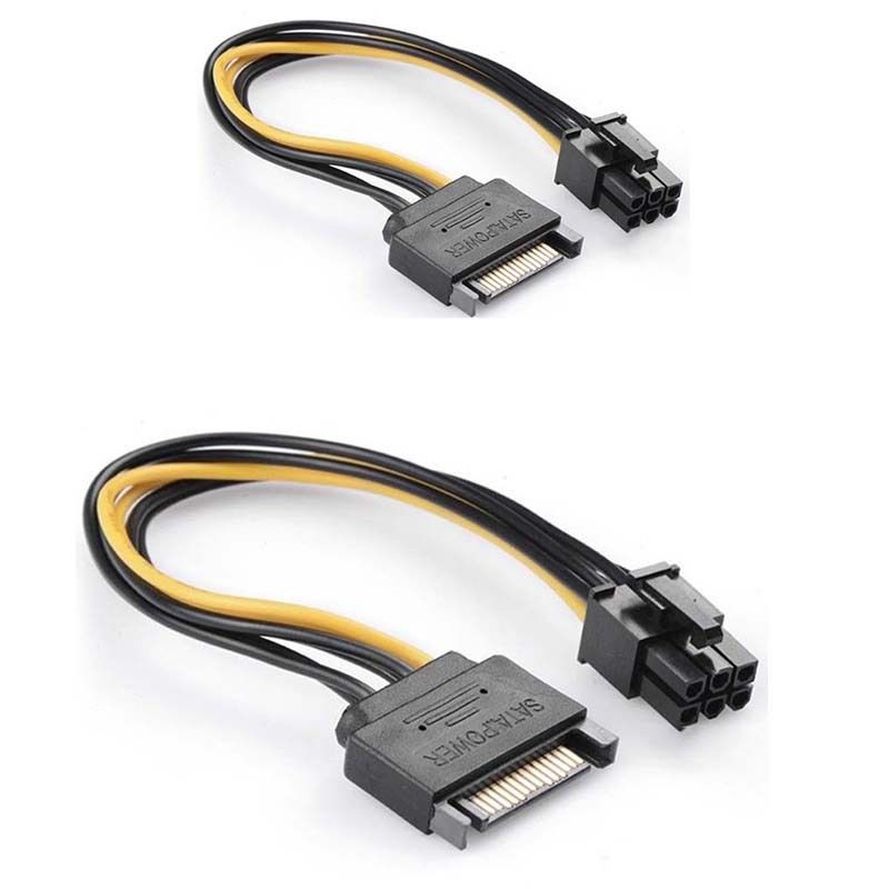 Combo 2 Cáp Chuyển Nguồn SATA Sang 6 pin