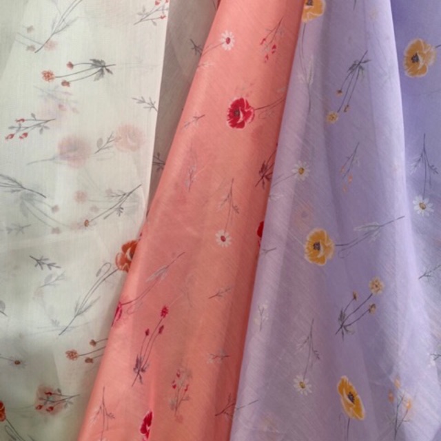 vải oganza hoa cà