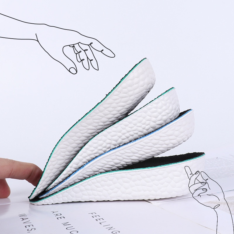 Cặp đệm lót giày dạng lưới mềm thoáng khí hỗ trợ tăng chiều cao cho nam và nữ kích thước 1.5/2.5/3.5cm