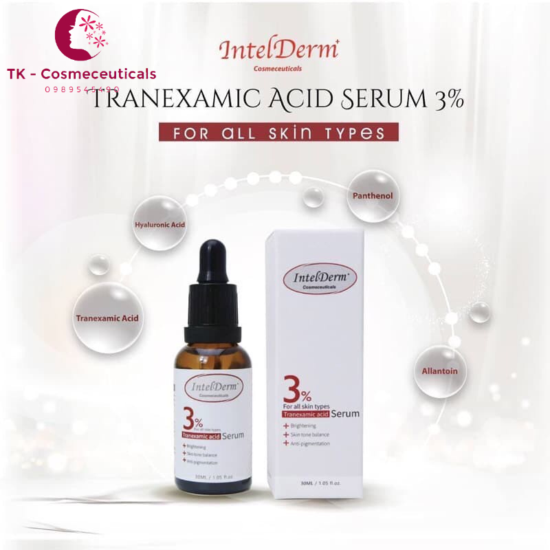 Serum Intelderm 3% Tranexamic Acid Làm Sáng Da, Giảm Sạm Nám, Phục Hồi, Cấp Ẩm Cho Da - 30ml
