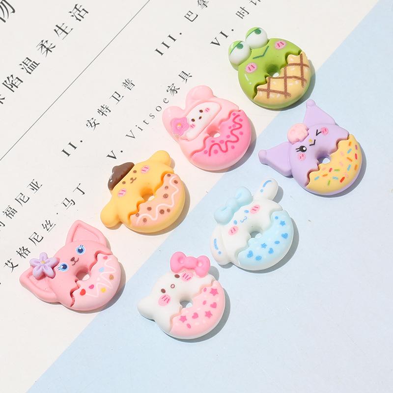 Mô hình bánh donut cute hoạt hình trang trí nhà búp bê [1 cái ngẫu nhiên]