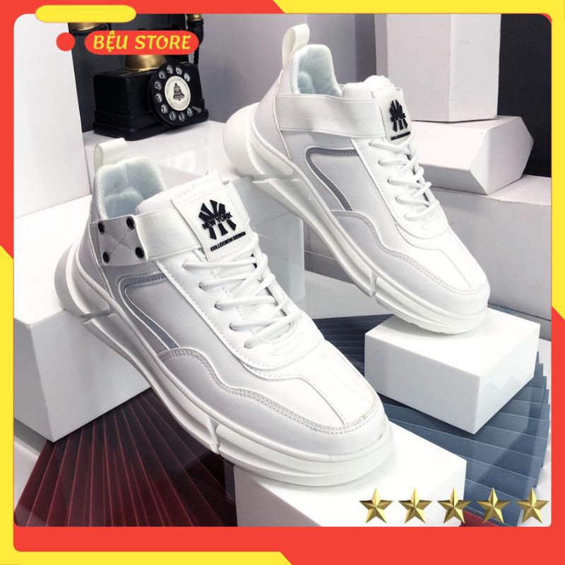 Giày nam ⚜️Bệu Store⚜️ Giày Sneaker Nam Da Thật Hàng Nhập Khẩu Phong Cách Hàn Quốc Năng Động Trẻ Trung