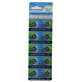 Vỉ 10 Pin cúc áo Alkaline AG13 – LR44 – A76 – SR44