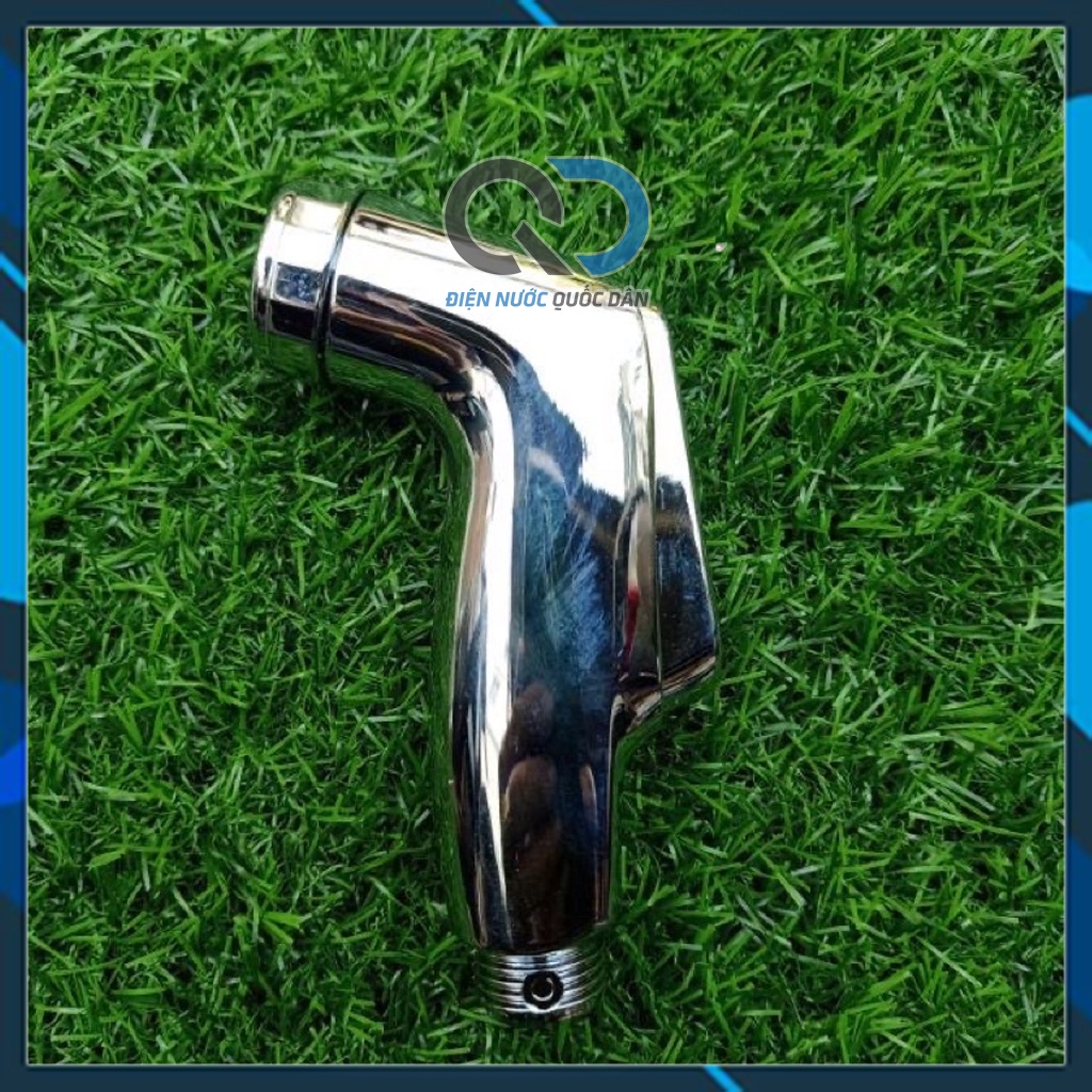 Đầu vòi xịt vệ sinh vòi xịt toilet nhựa trắng, xi bạc - Tia nước bông, đều