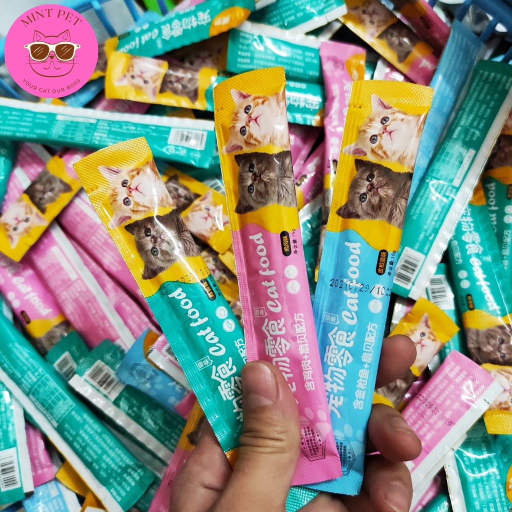 [HÀ NỘI] Súp thưởng cho mèo CATFOOD thanh 15gr siêu ngon và bổ dưỡng - 3 hương vị mixi