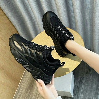 giày thể thao nữ sneaker  full đen cá tính