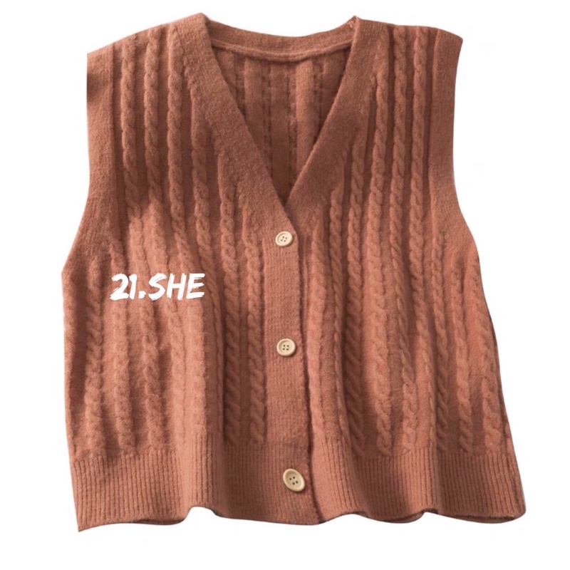 [Ảnh thật/hàng QC] Gile len 3 cúc xoắn thừng trendy/ gile len loại 1 dễ phối đồ | BigBuy360 - bigbuy360.vn