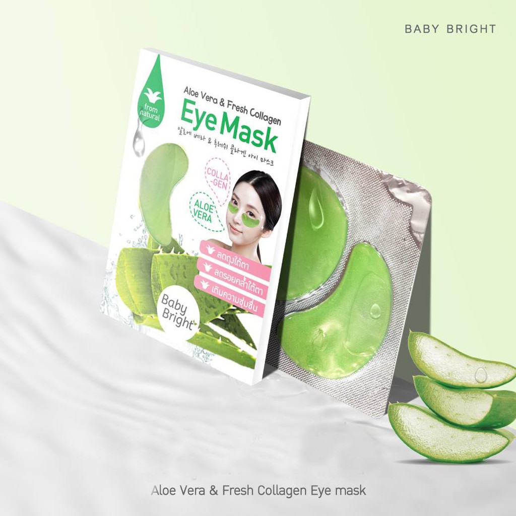 Mặt Nạ Trị Thâm Quầng Mắt Baby Bright Aloe Vera &amp; Fresh Collagen Eye Mask 1 Miếng