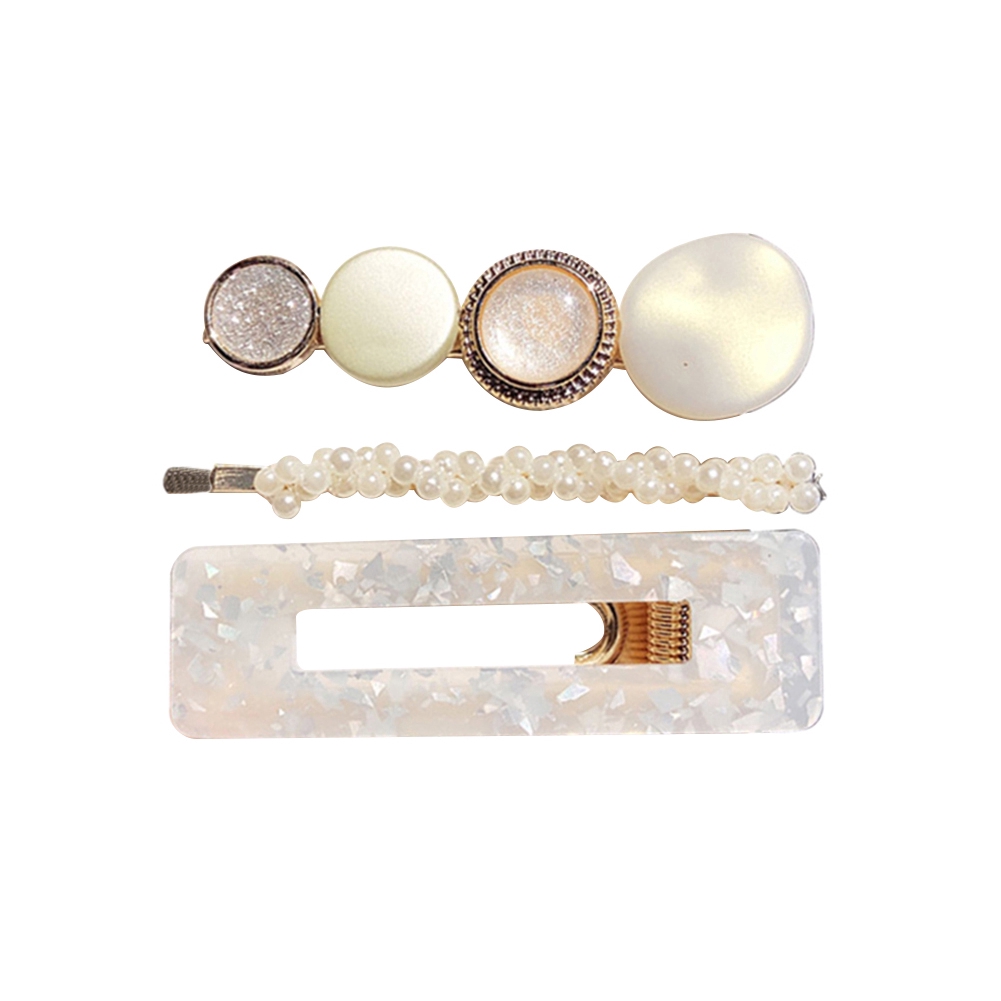 Set kẹp tóc đính ngọc trai giả kiểu dáng đơn giản thời trang