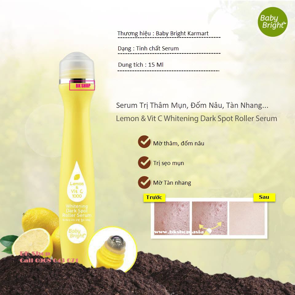 [ Auth Thái ] SERUM HỖ TRỢ GIẢM THÂM  BABY BRIGHT LEMON VIT C