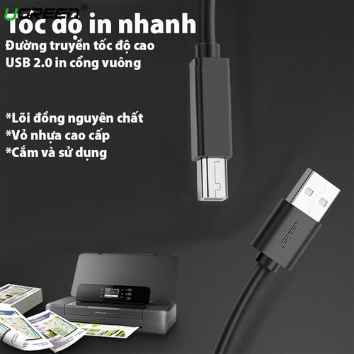 Cáp Máy In USB 2.0 Dài 15M có IC Cao Cấp Ugreen 10362 - Hàng chính hãng