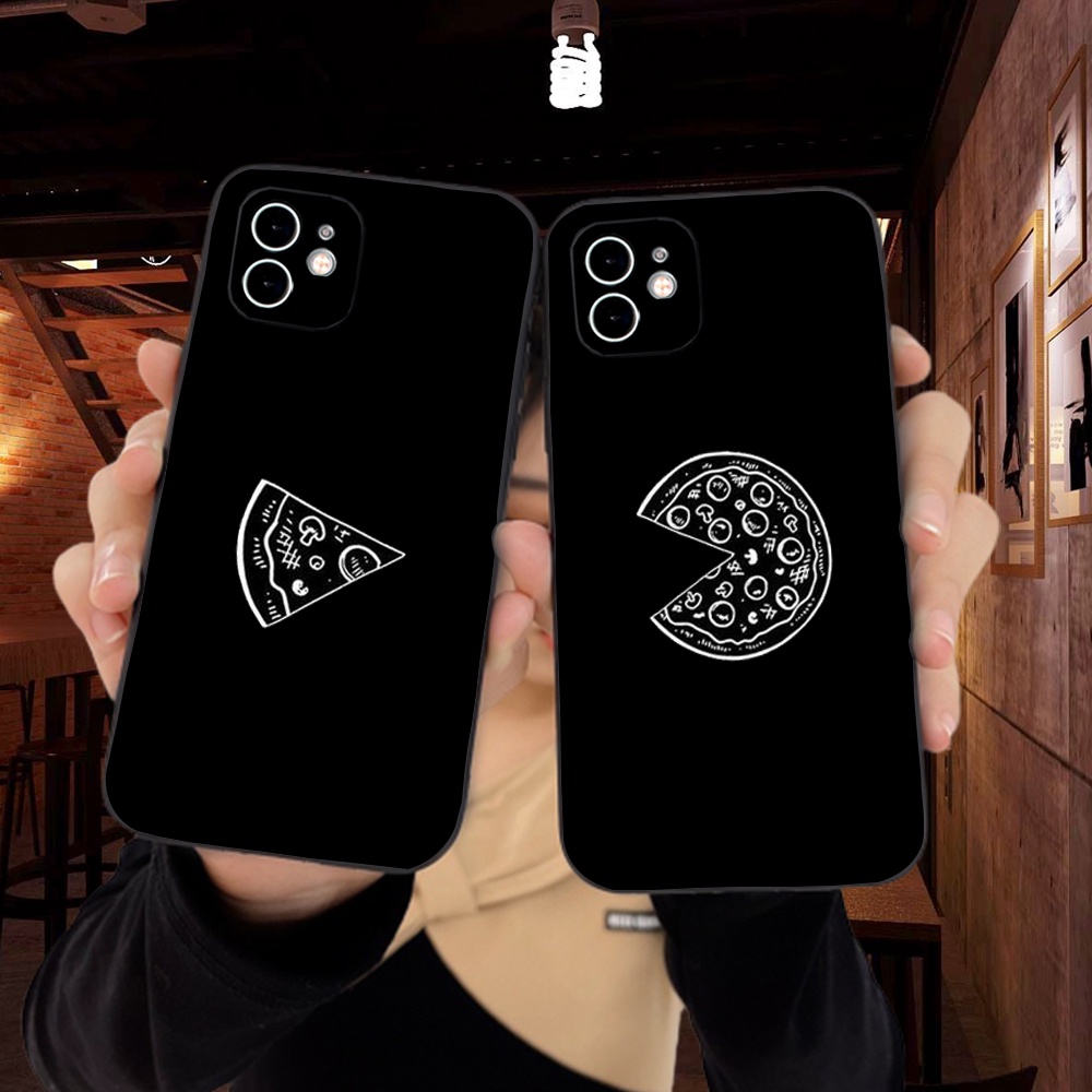 Ốp Lưng Iphone TPU Cạnh Vuông Pizza,  BVC Iph6/6plus/6s/6splus/7/7plus/8/8plus/x/xs/11/12/pro/13/promax