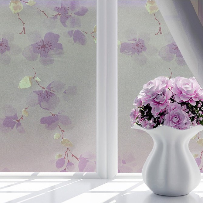 CUỘN 3M DECAL DÁN KÍNH MAI TÍM KHỔ 60CM CÓ KEO SẴN