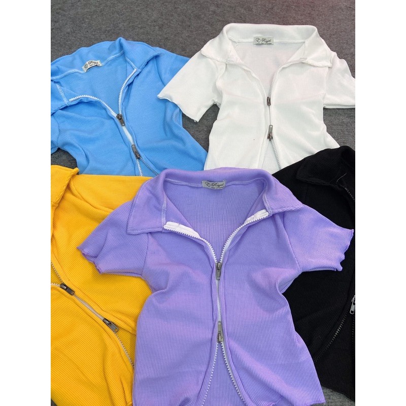 ÁO nữ croptop DÂY KÉO HAI CHIỀU | áo kiểu dây kéo - AK0038 | bear.story