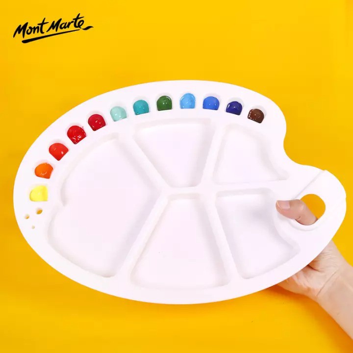 Khay Pha Màu Nhựa Oval 34x25cm Mont Marte - Oval Plastic Palette 34x25cm - MCG0008