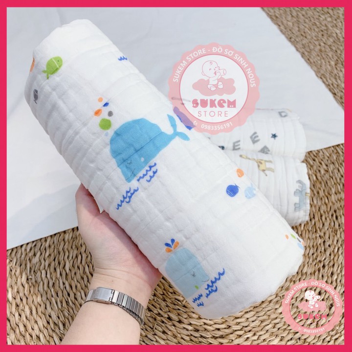 Khăn Tắm Cho Bé/Khăn Tắm Xô 6 Lớp Sêu Đẹp, Dày, Thấm Hút Tốt 85x85cm