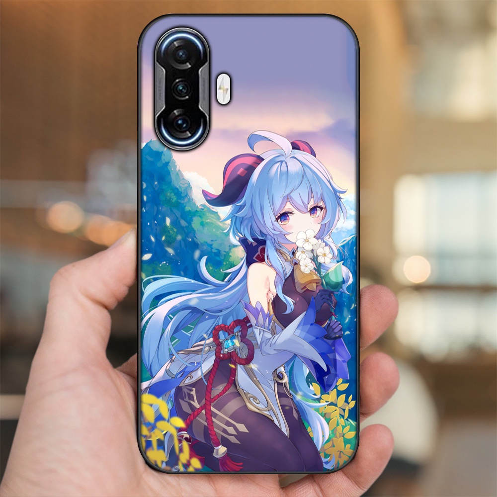 Ốp lưng Xiaomi K40 Gaming viền đen in hình Ganyu Genshin Impact