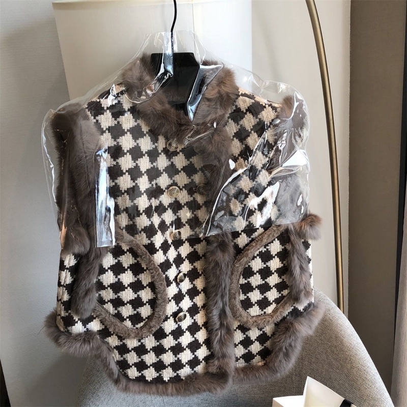 Áo Gile Dạ Phối Lông Lót Lông Cừu Mẫu Mới Siêu Hot