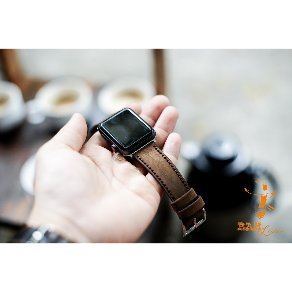 DÂY APPLE WATCH DA BÒ NÂU ĐẤT – RAM CLASSIC 1950 CỰC KỲ CHẤT LƯỢNG