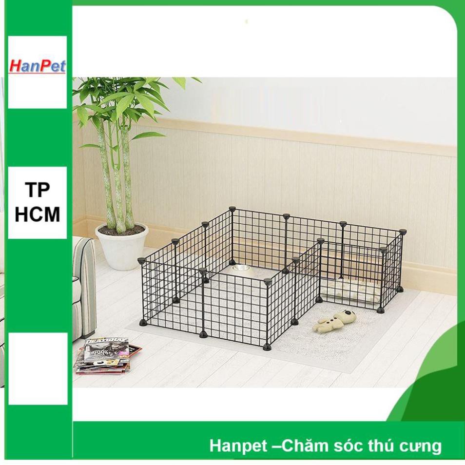 Hanpet.GV- Chuồng quây chó mèo sóc thỏ 12 Miếng (11 sắt + 1 cửa + chốt)  Chuồng quây chó mèo