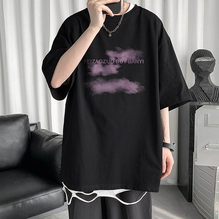 Áo Thun Nam Ngắn Tay Màu Trơn áo phông nam In Hình Thời Trang áo thun kiểu nữ phong cách Hàn Quốc áo thun thể thao bông áo phông form rộng unisex áo phông rộng
