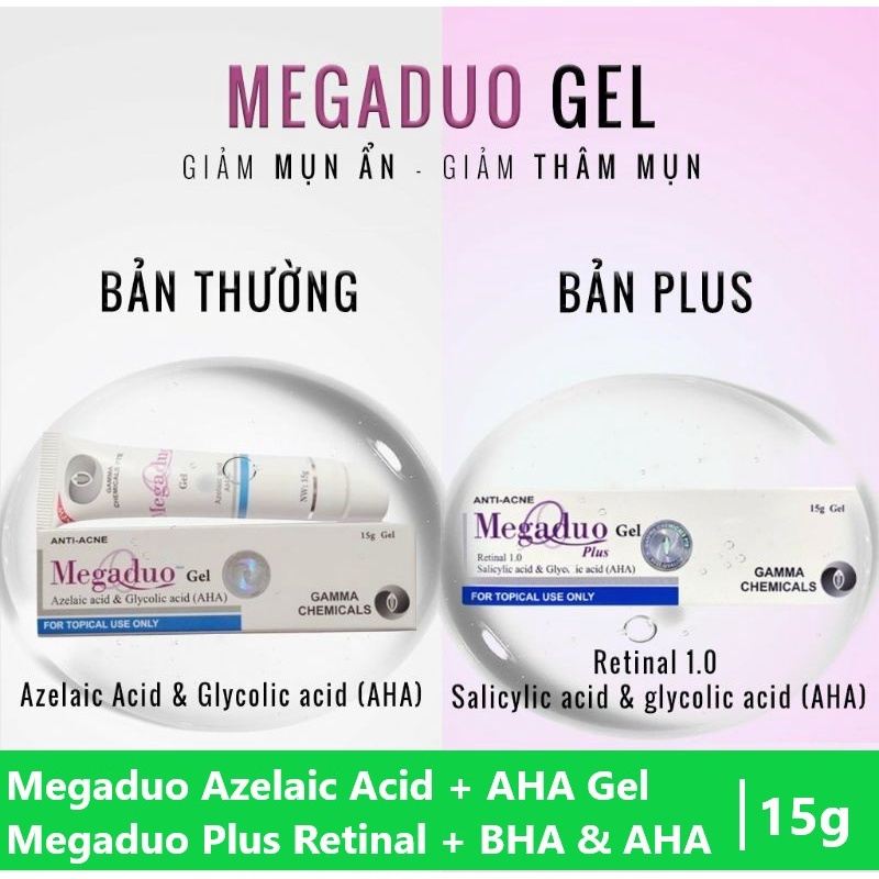 MEGADUO PLUS Retinal - Gel Mega Duo + giảm mụn, giảm thâm, dưỡng da, mờ sẹo 15g