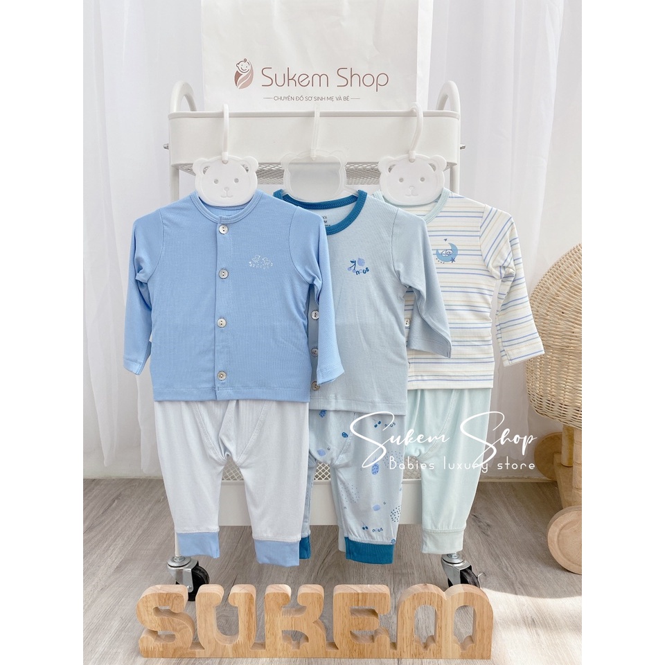 Bộ cài thẳng dài tay newborn NOUS chất petit siêu mềm,mịn 2021