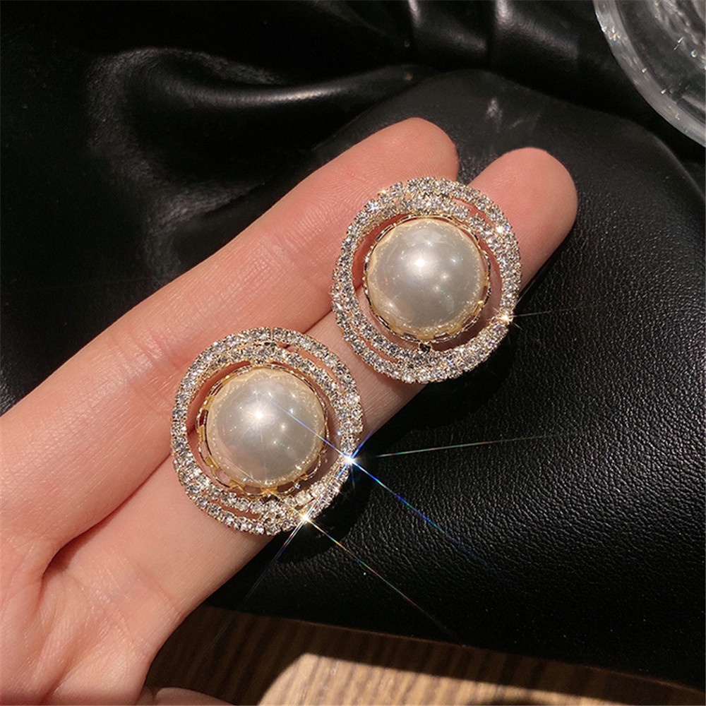 Bông Tai Dạng Xoắn Ốc Gắn Đá Ngọc Trai Thời Trang Cho Nữ Yanqueens  Quà tặng trang sức