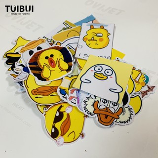 Set Sticker dễ thương, cute Vịt vàng  dán mũ bảo hiểm chống nước, dán laptop, điện thoại, đàn guitar, vali...