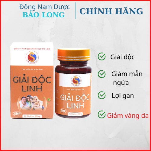 Viên Uống Giải Độc Gan, Hỗ Trợ Giảm Viêm Gan, Xơ Gan,Hạ Men Gan Cao,Vàng Da, Mệt Mỏi, Đau Hạ Sườn Giải Độc Linh Bảo Long