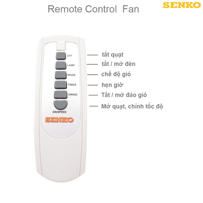 Remote điều khiển quạt Senko remote Senko