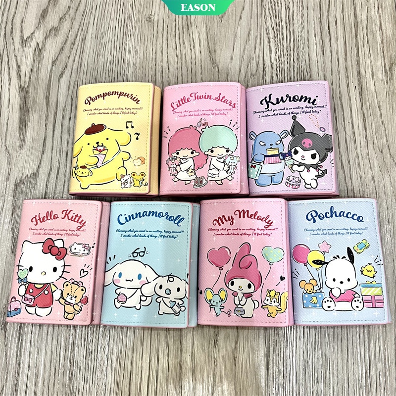 Ví Ngắn Dạng Gập Ba In Hình Nhân Vật Hoạt Hình Cinnamoroll Và Kuromi Đáng Yêu Cho Trẻ Em