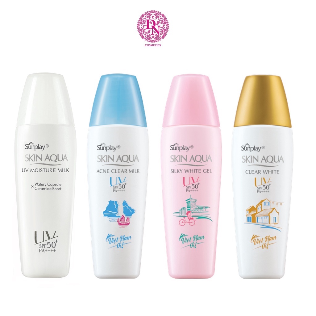 Kem chống nắng Sunplay Skin Aqua Clear White/ Silky White Gel/ Acne Clear Milk/ Moisture Milk SPF50+/PA++++