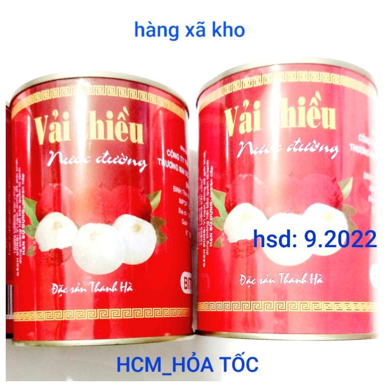 giá sốc vải thiều ngâm nước đường – đặc sản Thanh Hà 565GR 1 lon.date:1.2023